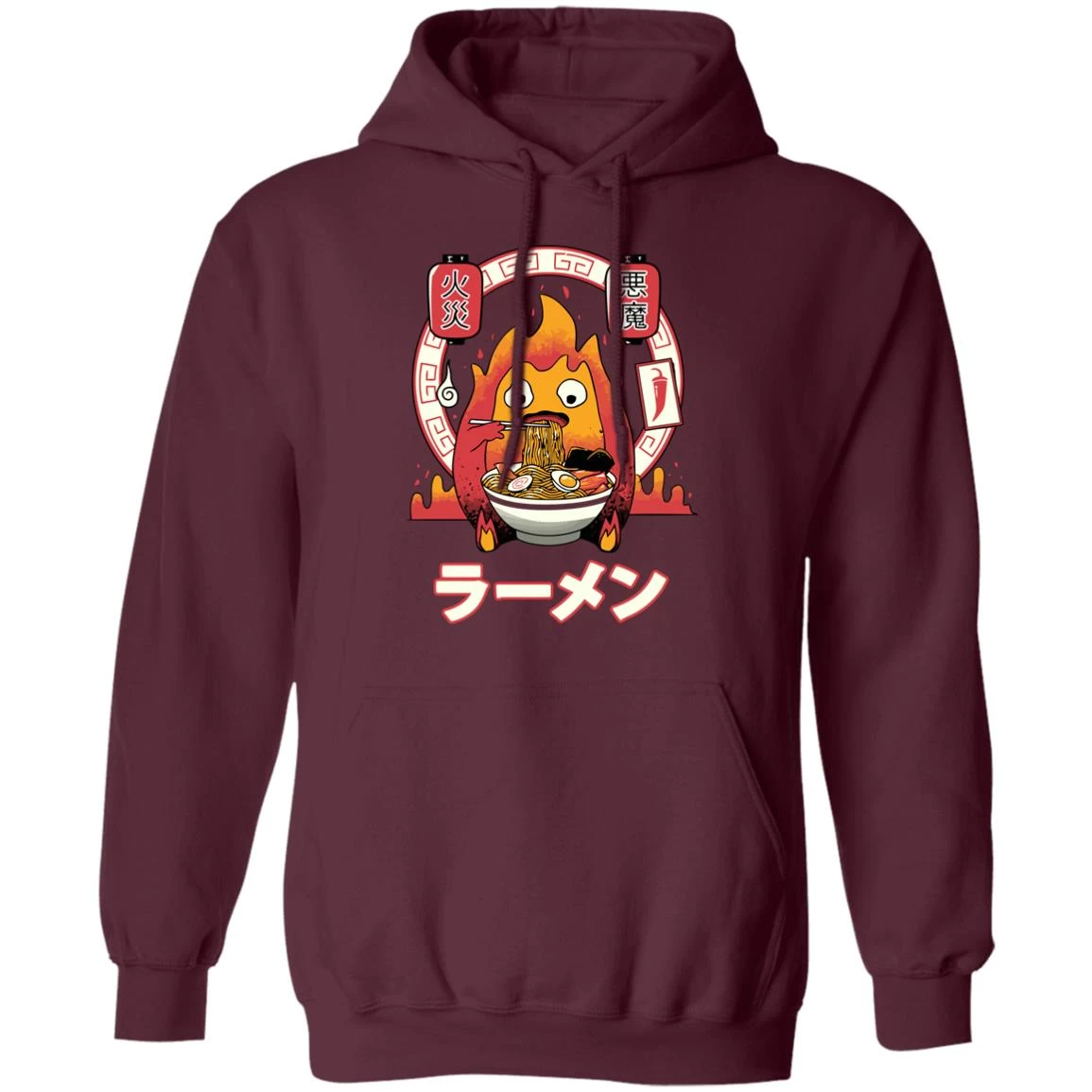 Howl’s Moving Castle – Calcifer Loves Ramen Hoodie 18 Howl’s Moving Castle – Calcifer Loves Ramen Hoodie - Image 16