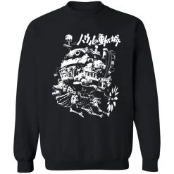 Howl’s Castle In Black And White Sweatshirt
