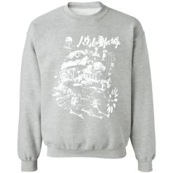 Howl’s Castle In Black And White Sweatshirt 27 Howl’s Castle In Black And White Sweatshirt -Ghibli Shop redirect12132020071213