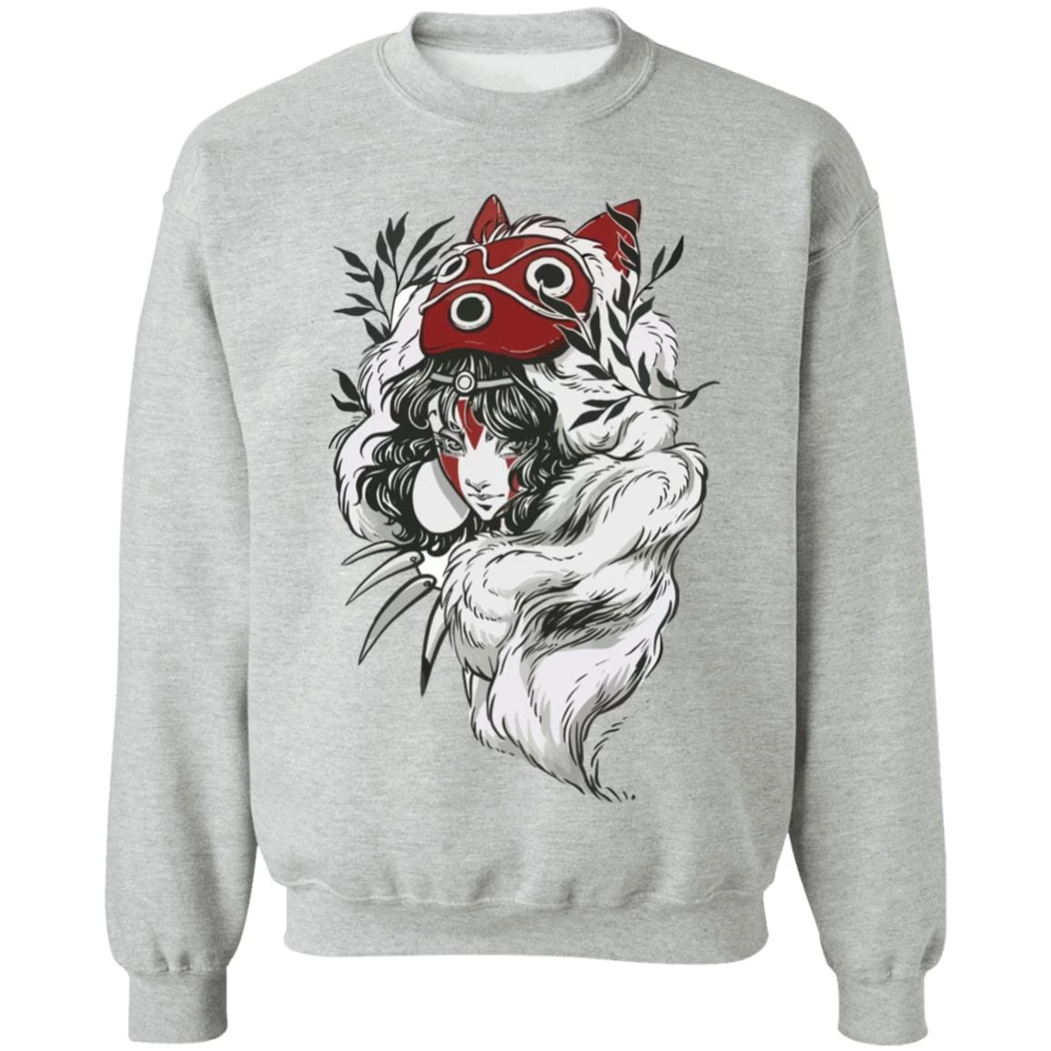 Princess Mononoke Black And White Fanart Sweatshirt 19 Princess Mononoke Black And White Fanart Sweatshirt - Image 17