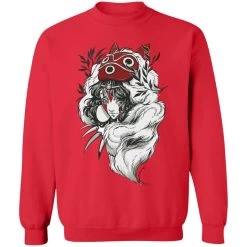 Princess Mononoke Black And White Fanart Sweatshirt 35 Princess Mononoke Black And White Fanart Sweatshirt -Ghibli Shop redirect12132021041208 1 1