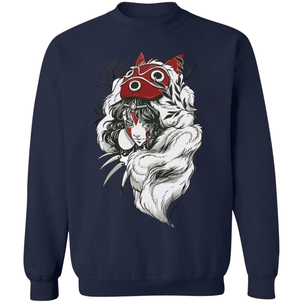 Princess Mononoke Black And White Fanart Sweatshirt 17 Princess Mononoke Black And White Fanart Sweatshirt - Image 15