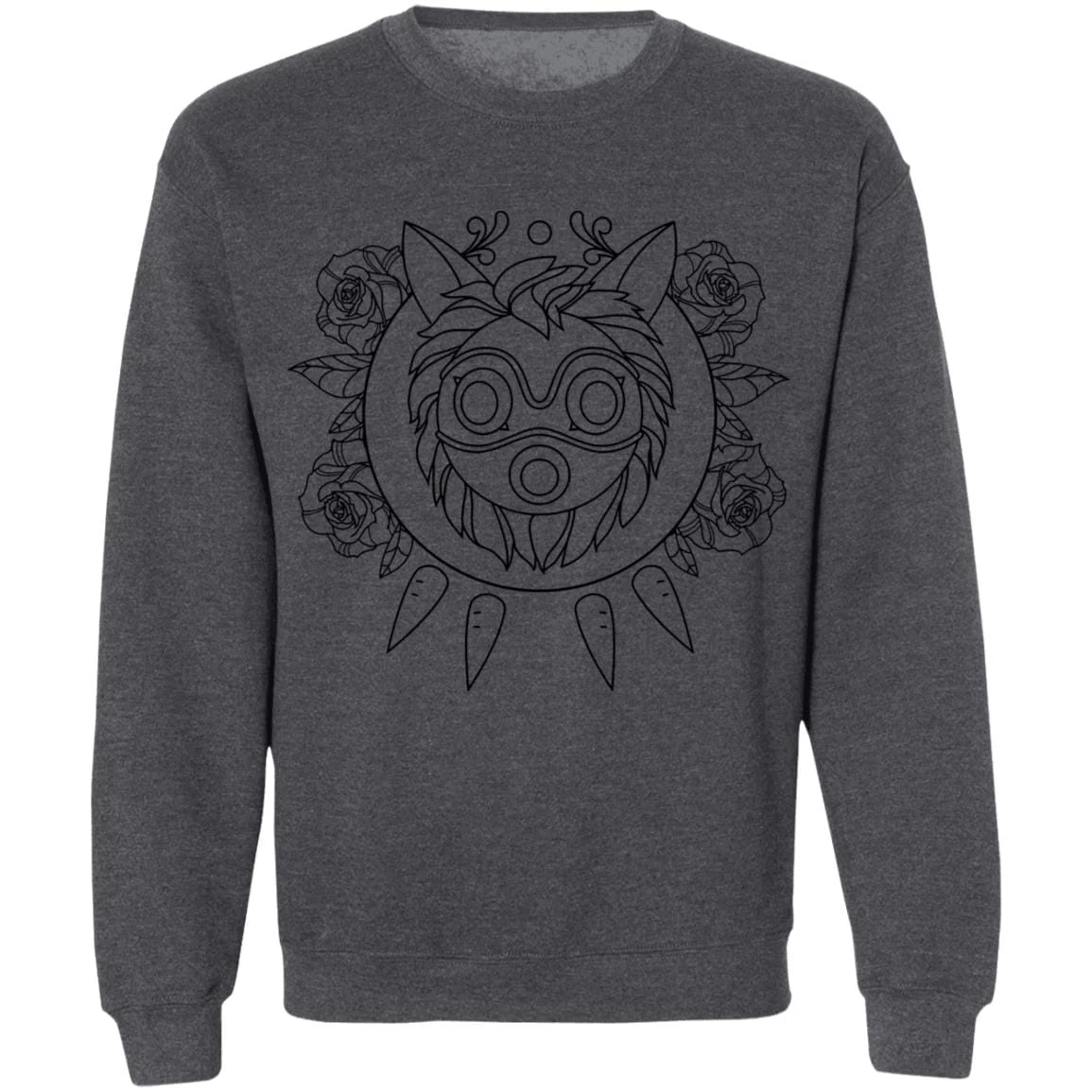 Princess Mononoke Mask In Black And White Sweatshirt Unisex 17 Princess Mononoke Mask In Black And White Sweatshirt Unisex - Image 15