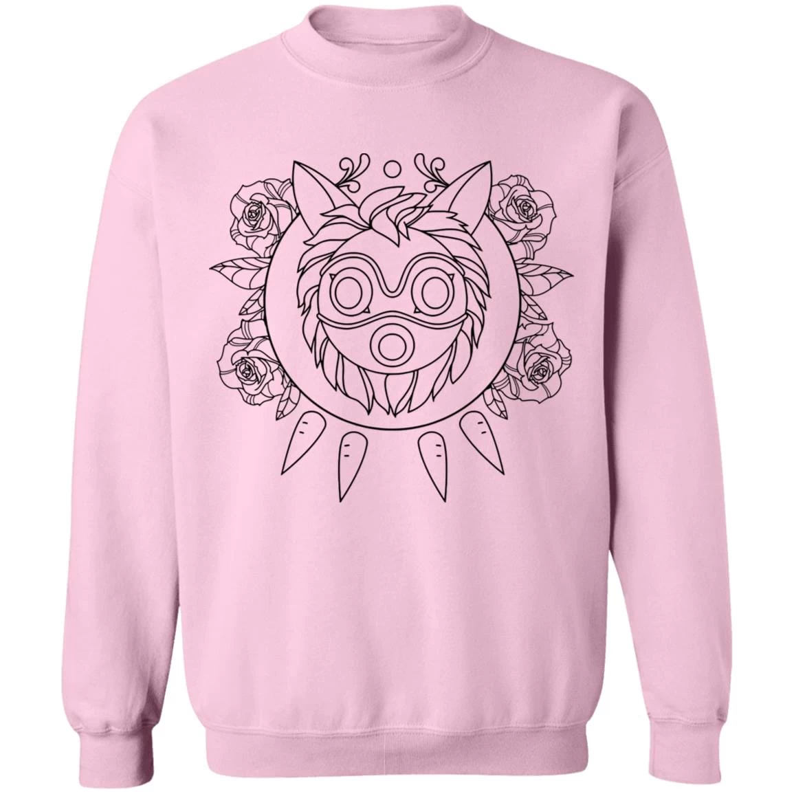 Princess Mononoke Mask In Black And White Sweatshirt Unisex 9 Princess Mononoke Mask In Black And White Sweatshirt Unisex - Image 7