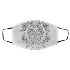 Princess Mononoke Mask In Black And White Face Mask