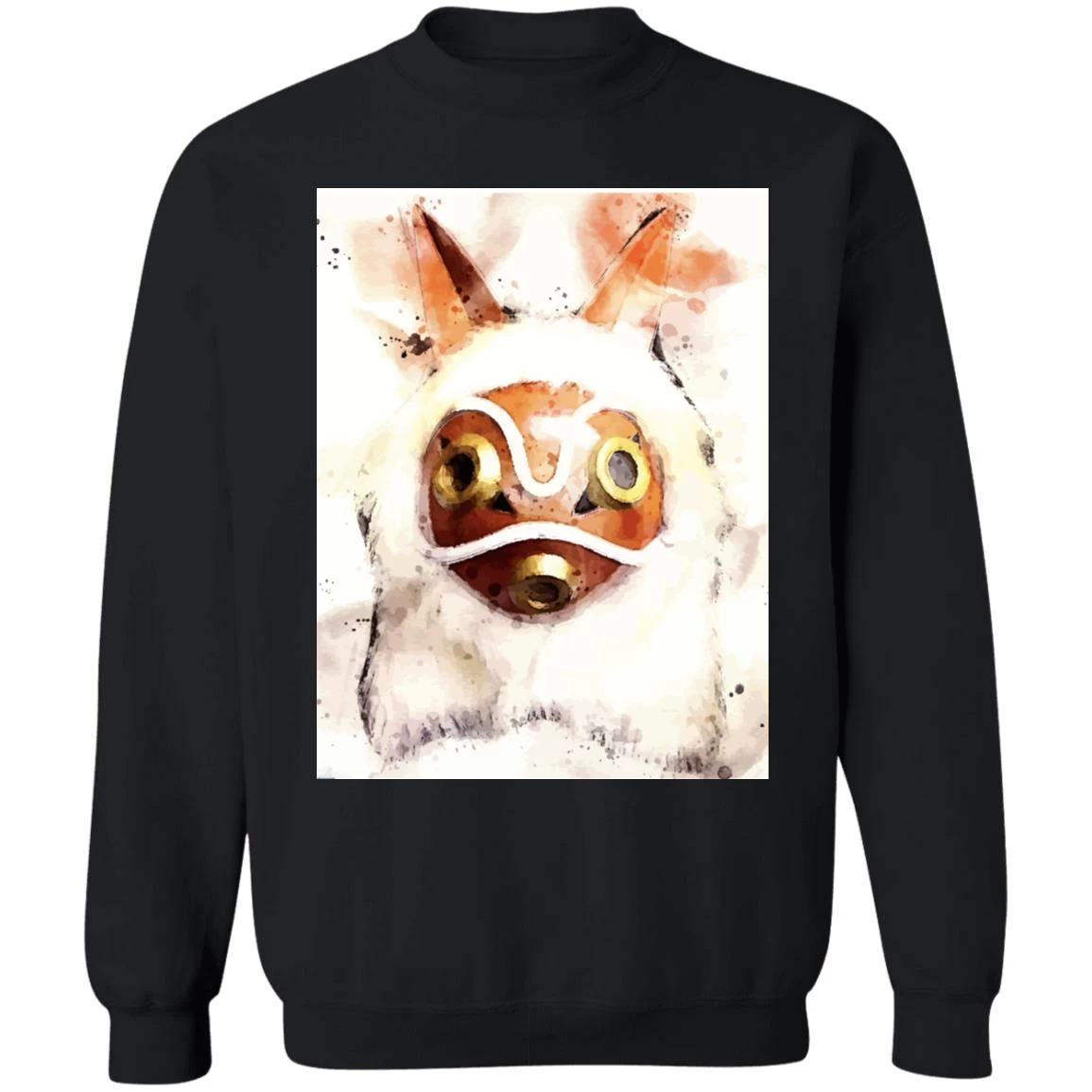 Princess Mononoke Mask Watercoloured Classic Sweatshirt 4 Princess Mononoke Mask Watercoloured Classic Sweatshirt - Image 2