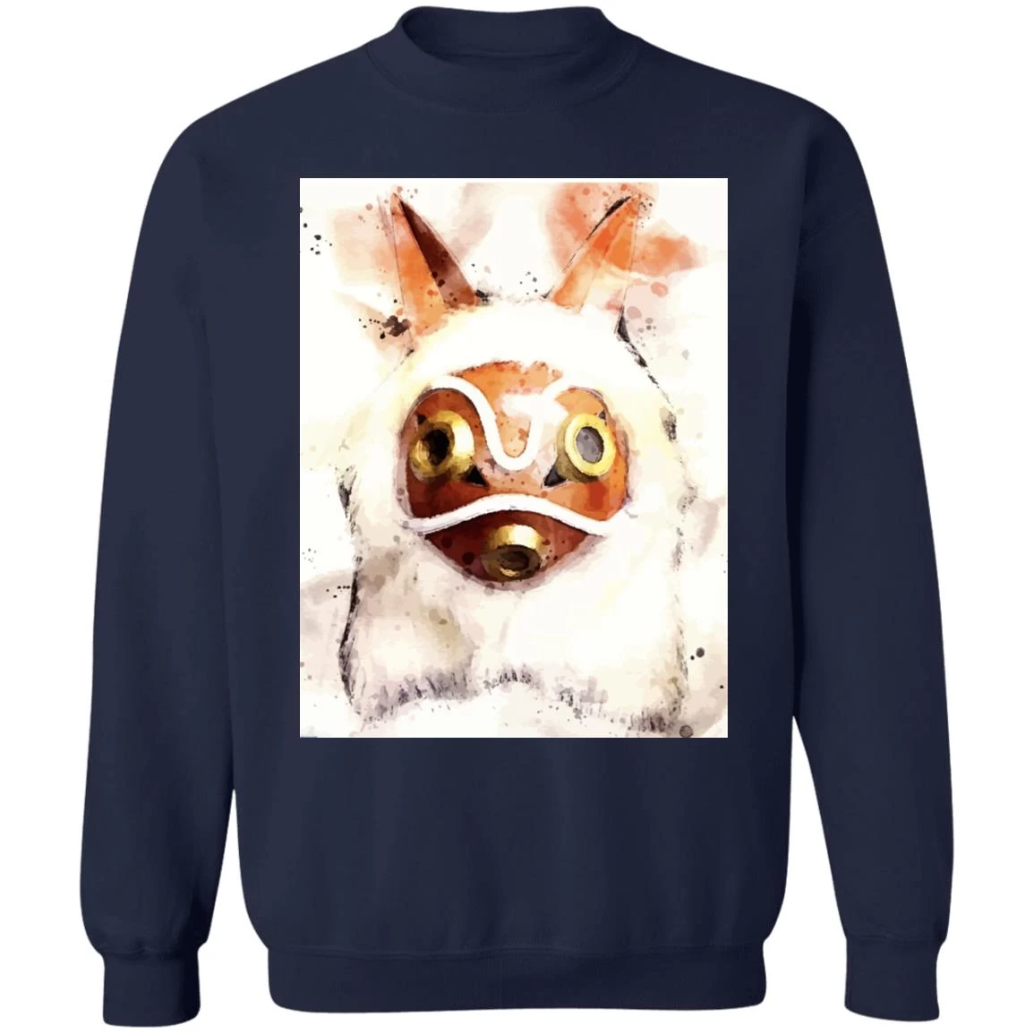 Princess Mononoke Mask Watercoloured Classic Sweatshirt 6 Princess Mononoke Mask Watercoloured Classic Sweatshirt - Image 4