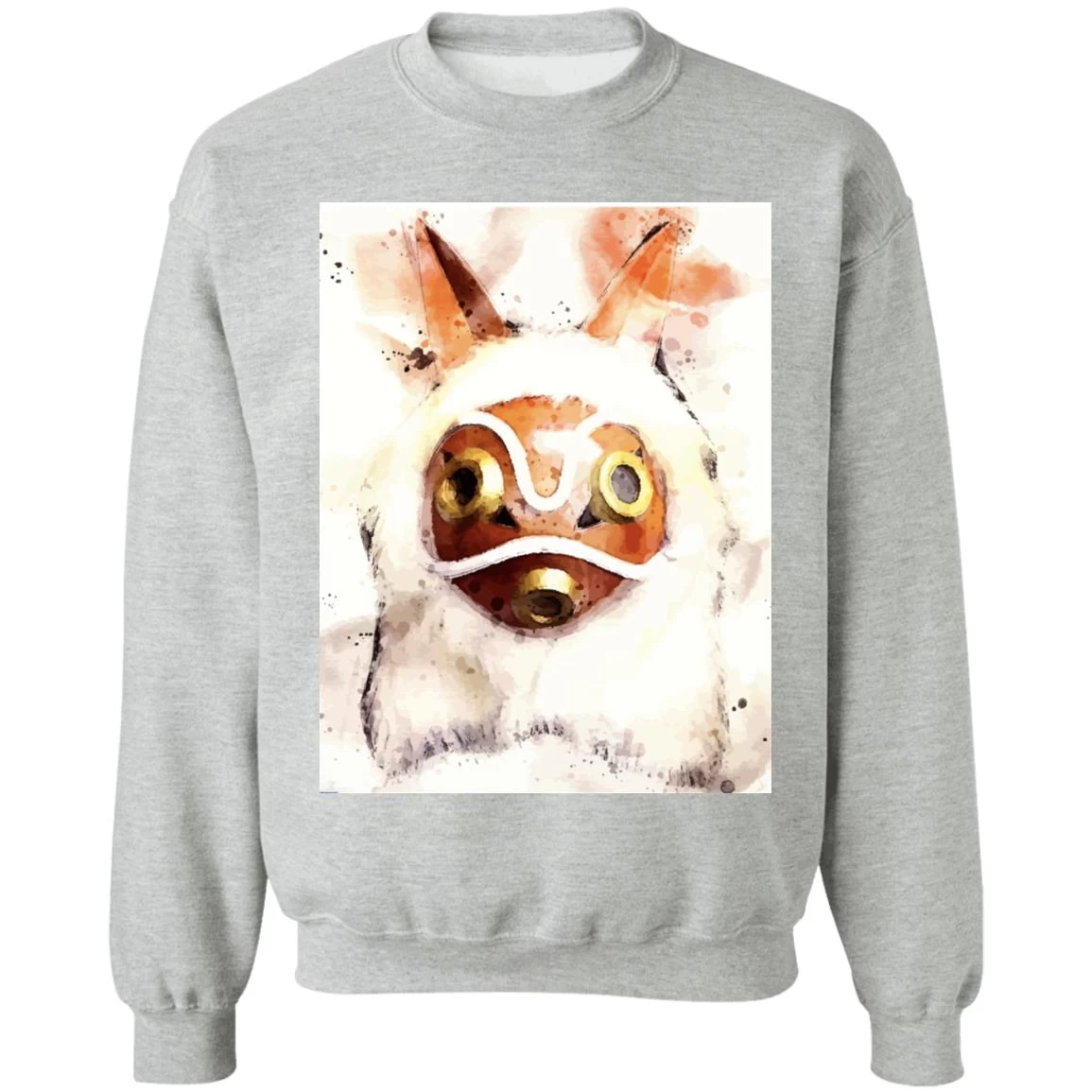 Princess Mononoke Mask Watercoloured Classic Sweatshirt 11 Princess Mononoke Mask Watercoloured Classic Sweatshirt - Image 9