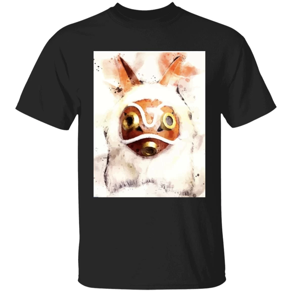 Princess Mononoke Mask Watercoloured Classic T Shirt 4 Princess Mononoke Mask Watercoloured Classic T Shirt - Image 2