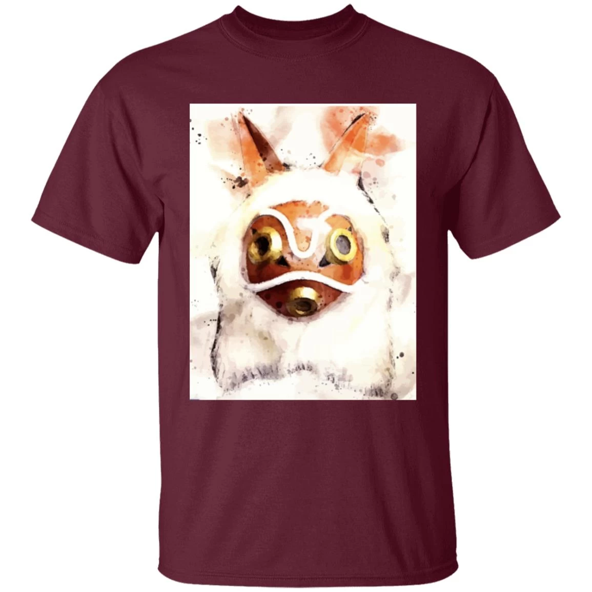 Princess Mononoke Mask Watercoloured Classic T Shirt 16 Princess Mononoke Mask Watercoloured Classic T Shirt - Image 14