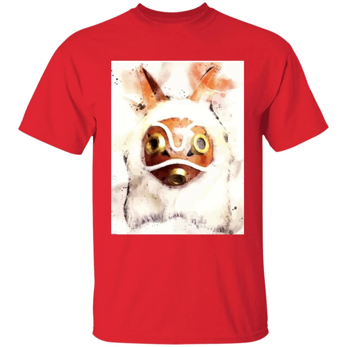 Princess Mononoke Mask Watercoloured Classic T Shirt 9 Princess Mononoke Mask Watercoloured Classic T Shirt - Image 7