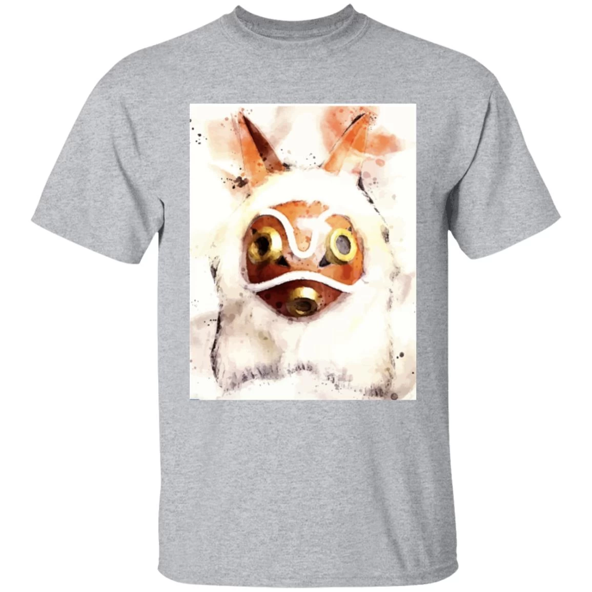 Princess Mononoke Mask Watercoloured Classic T Shirt 10 Princess Mononoke Mask Watercoloured Classic T Shirt - Image 8