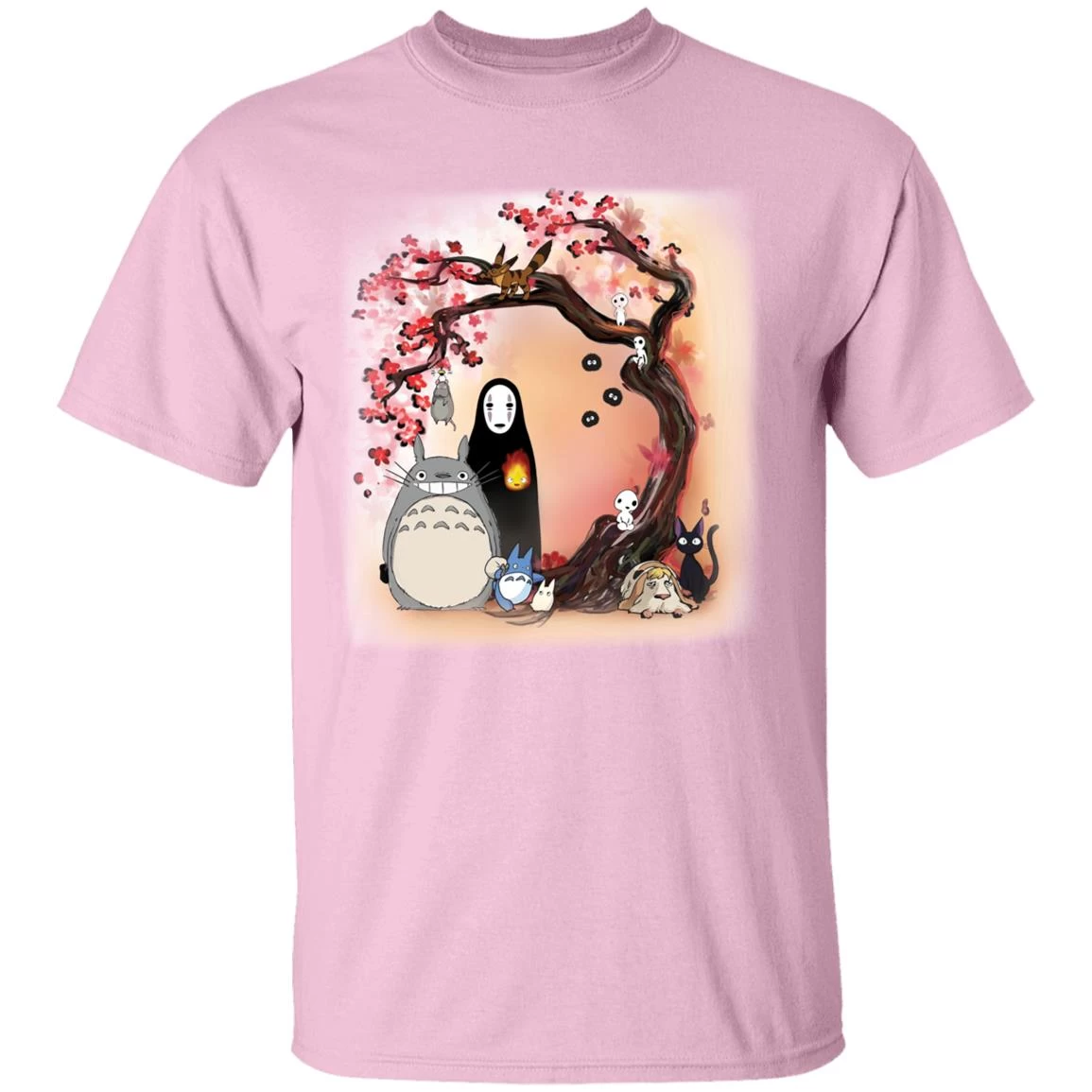 Totoro And Ghibli Friends Under The Sakura T Shirt 6 Totoro And Ghibli Friends Under The Sakura T Shirt - Image 4