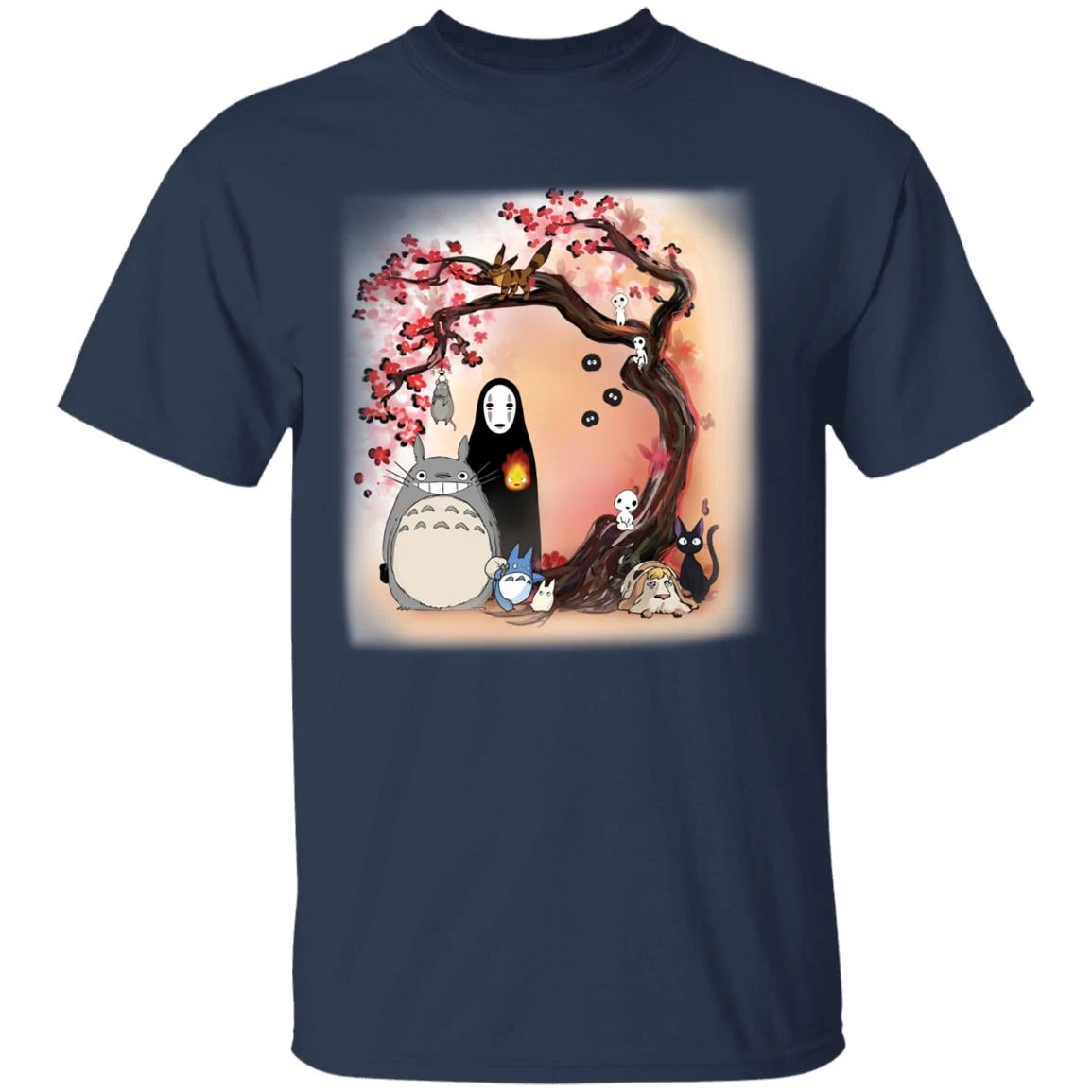 Totoro And Ghibli Friends Under The Sakura T Shirt 8 Totoro And Ghibli Friends Under The Sakura T Shirt - Image 6
