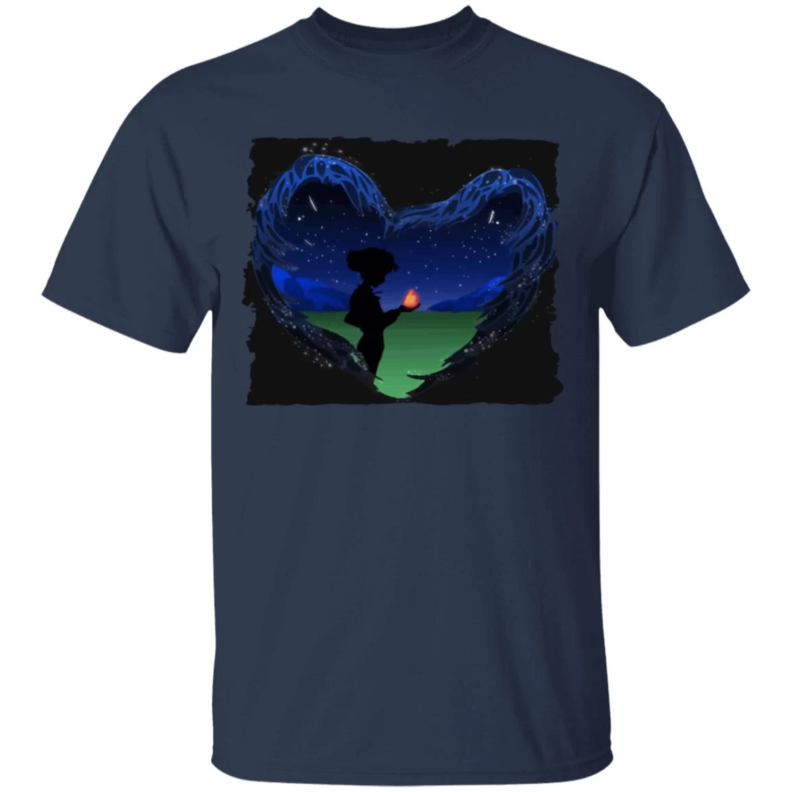 Howl’s Moving Castle – Howl Meets Calcifer Classic T Shirt 17 Howl’s Moving Castle – Howl Meets Calcifer Classic T Shirt - Image 15